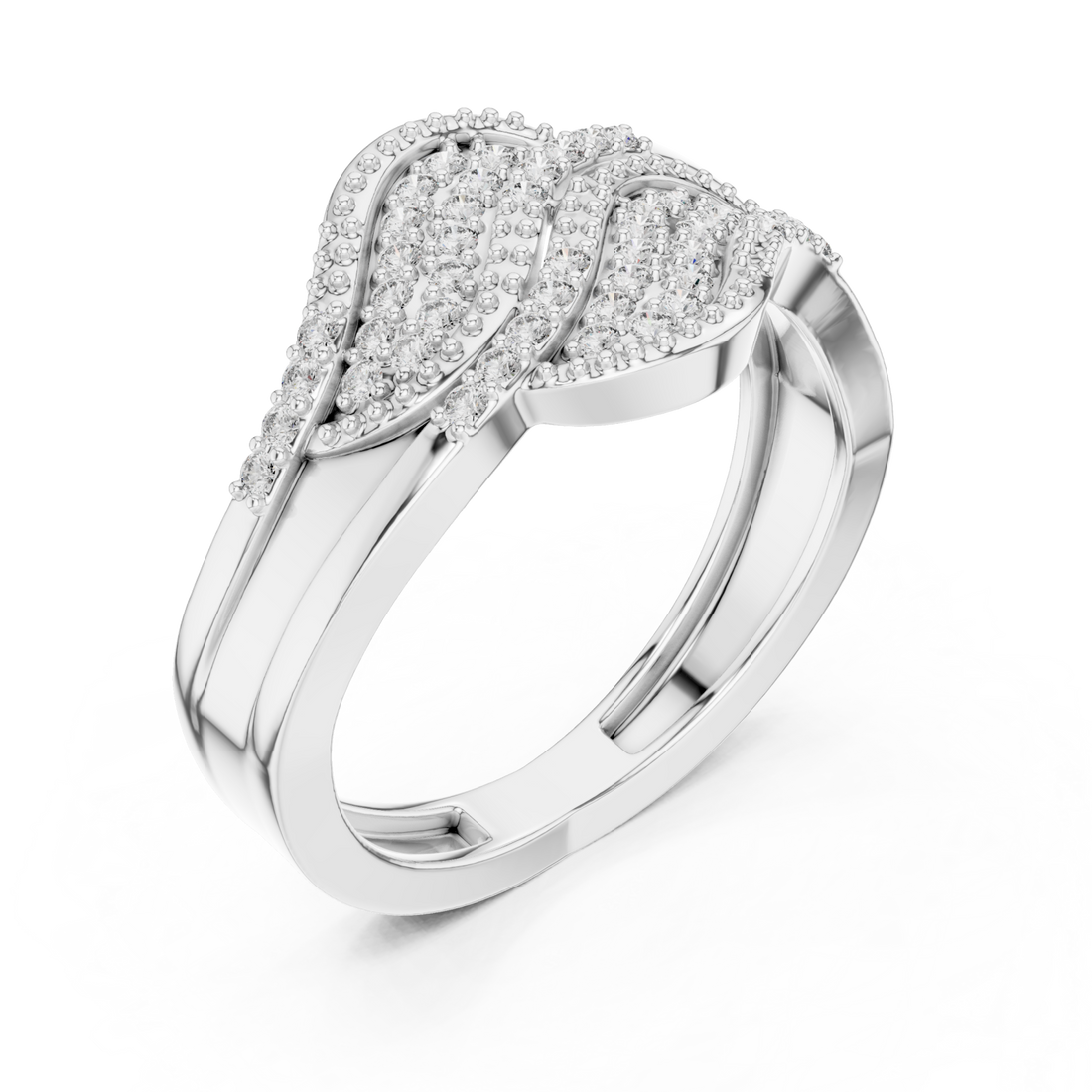  White Gold Lustrous Petal Luxe Ring Right View
