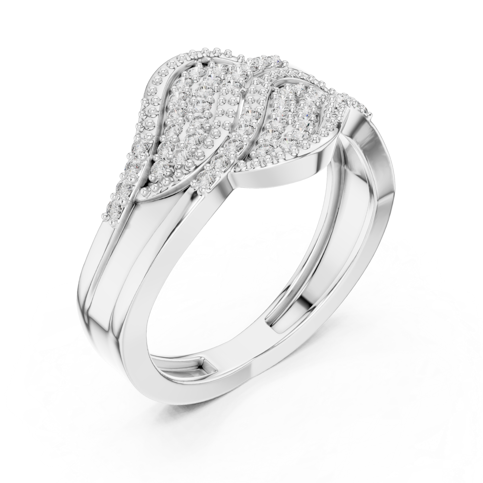 White Gold Lustrous Petal Luxe Ring Right View