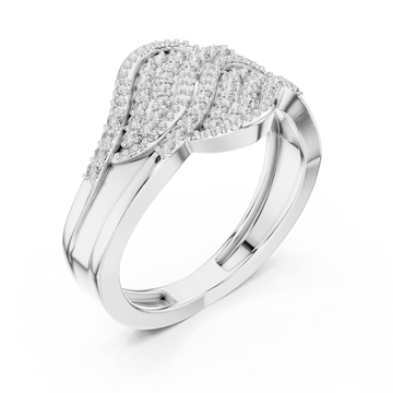  White Gold Lustrous Petal Luxe Ring Right View