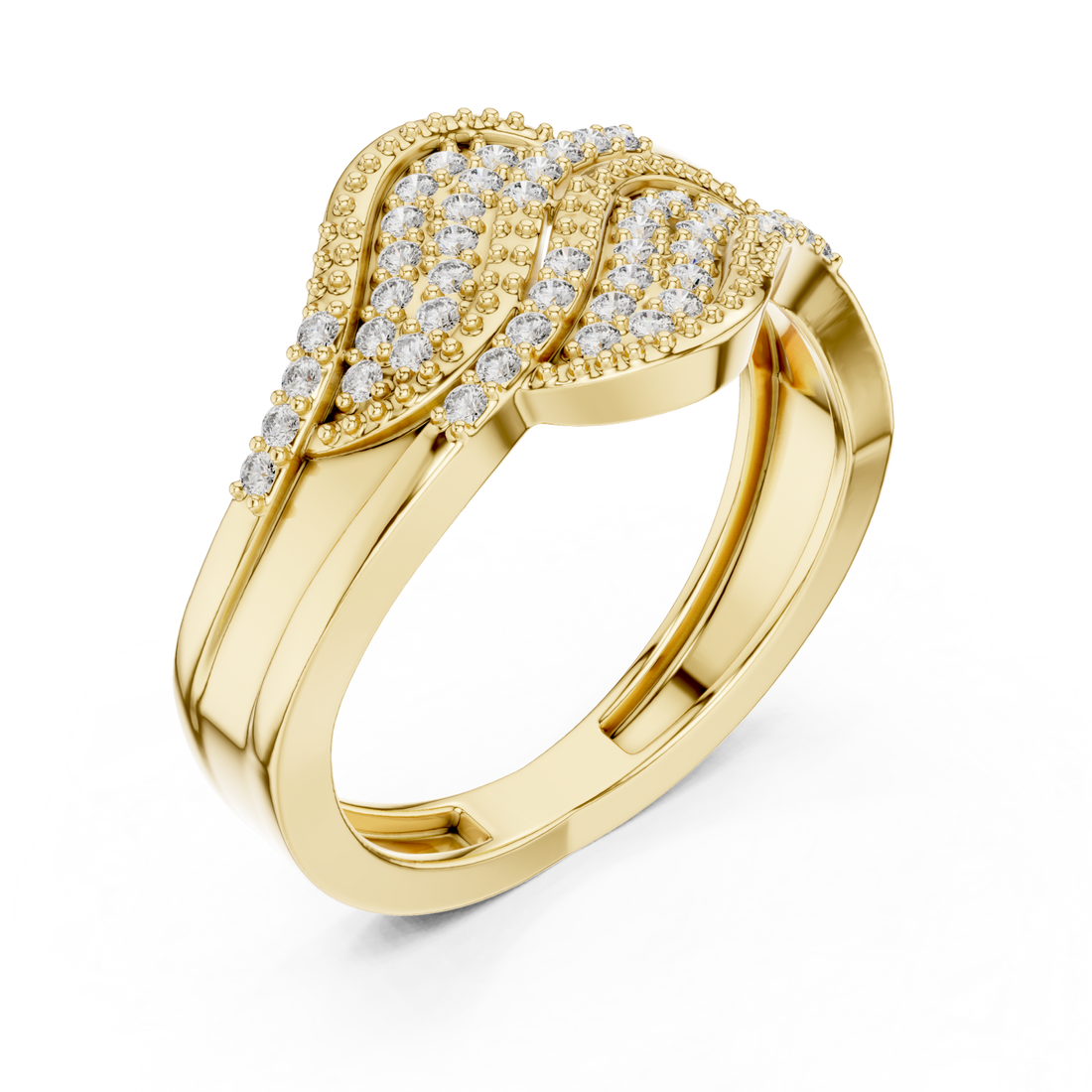 Gold Lustrous Petal Luxe Ring Right View