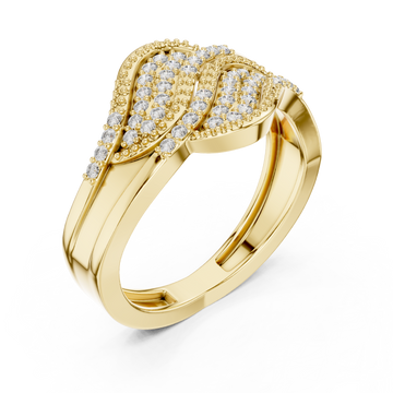 Gold Lustrous Petal Luxe Ring Right View