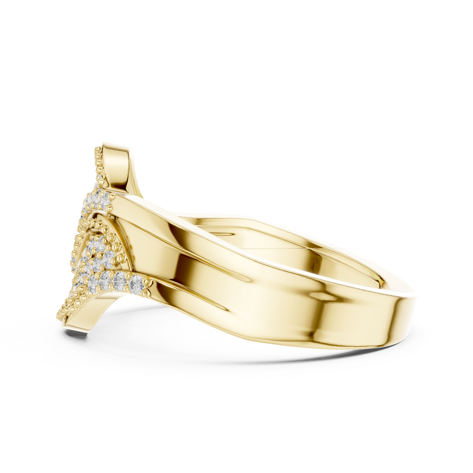  Gold Lustrous Petal Luxe Ring Side View