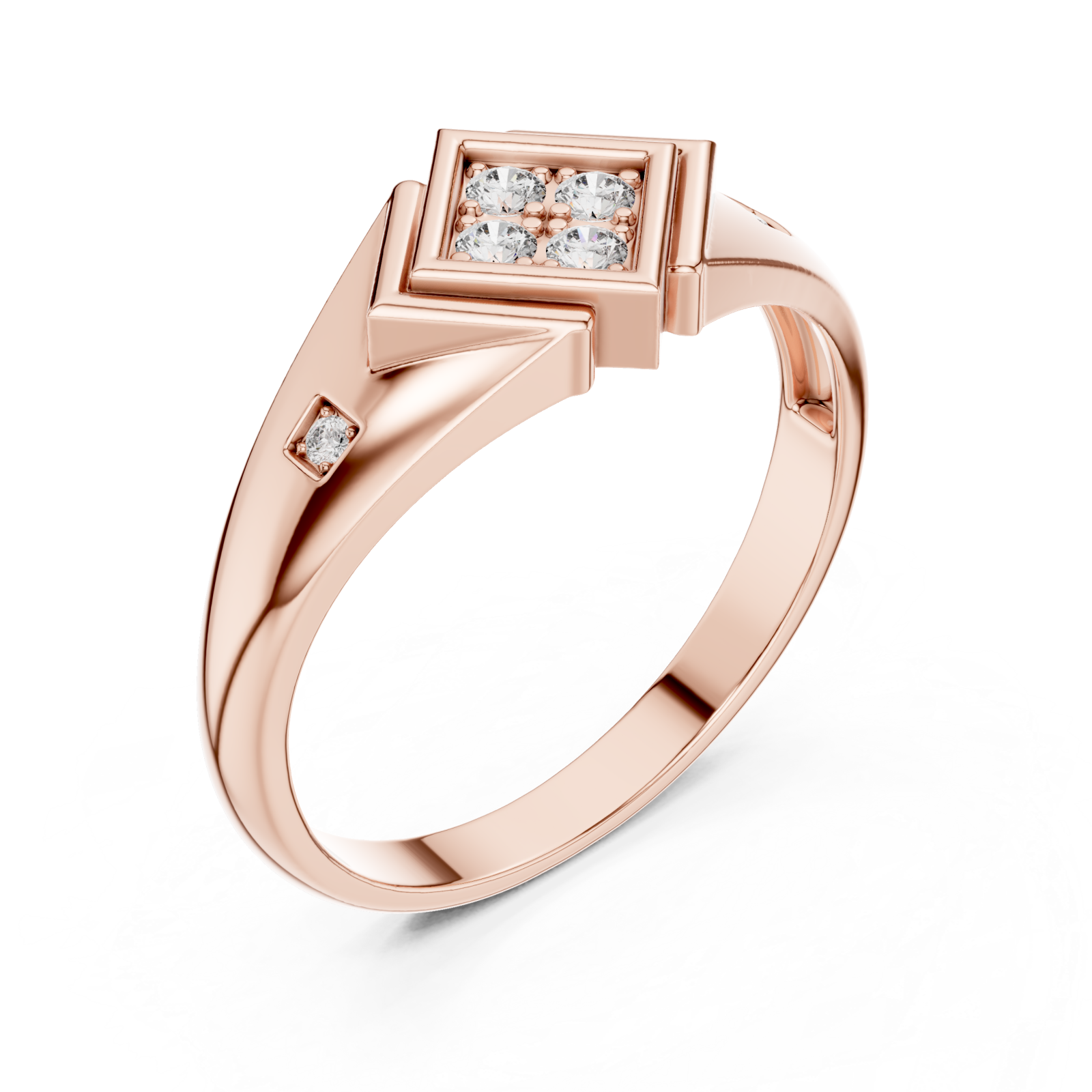  Rose Gold Solace Crest Ring Right View