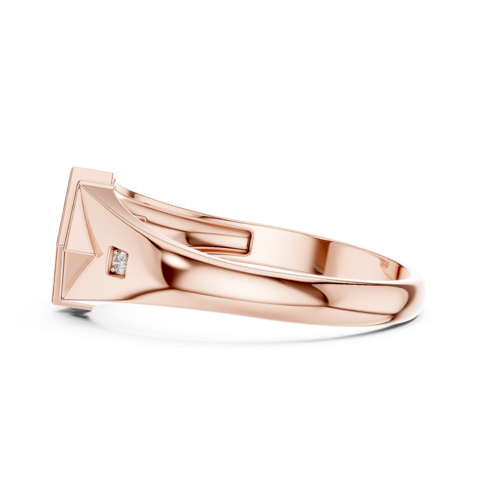  Rose Gold Solace Crest Ring Side View