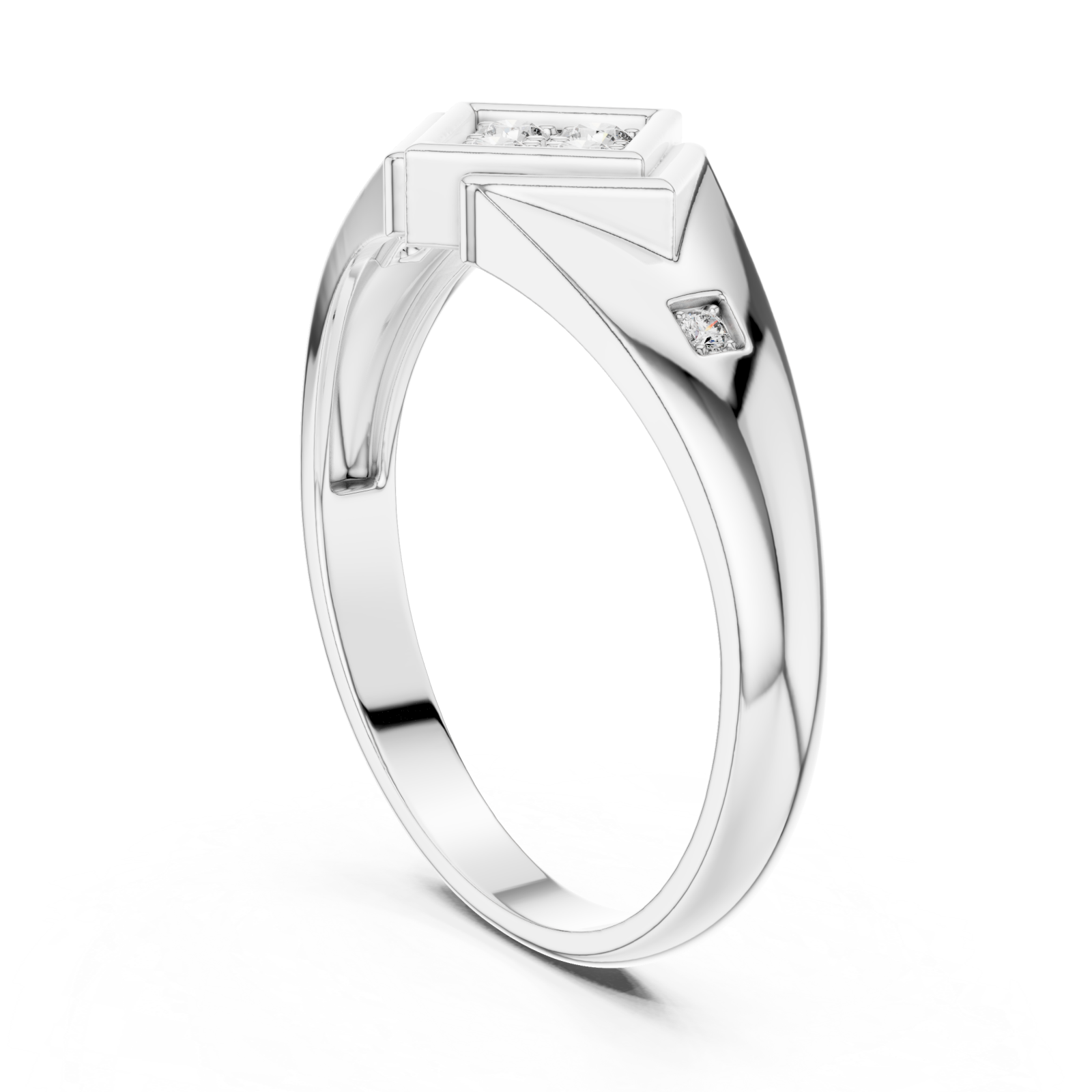 White Gold Solace Crest Ring Left View