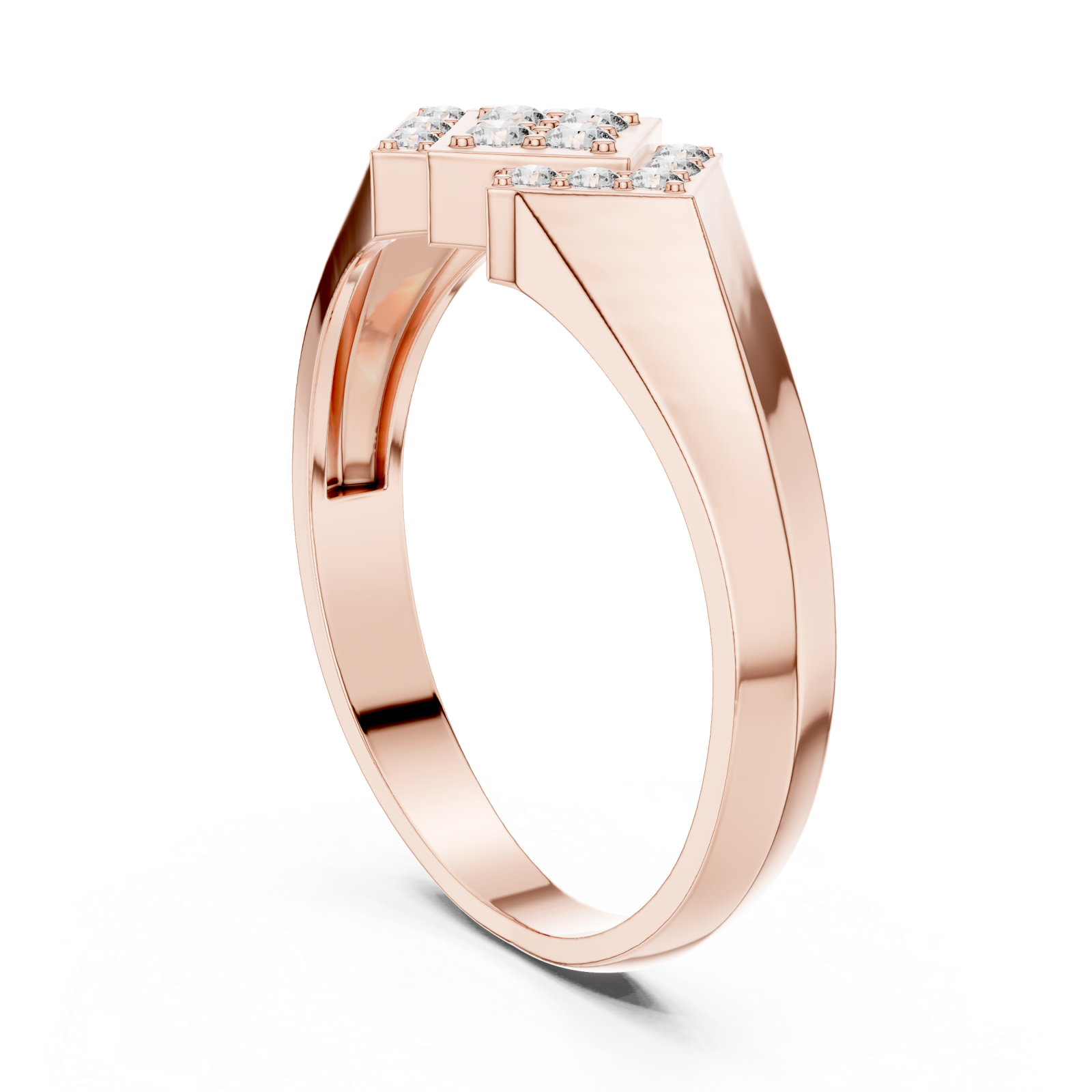  Rose Gold Glint Horizon Ring Left View