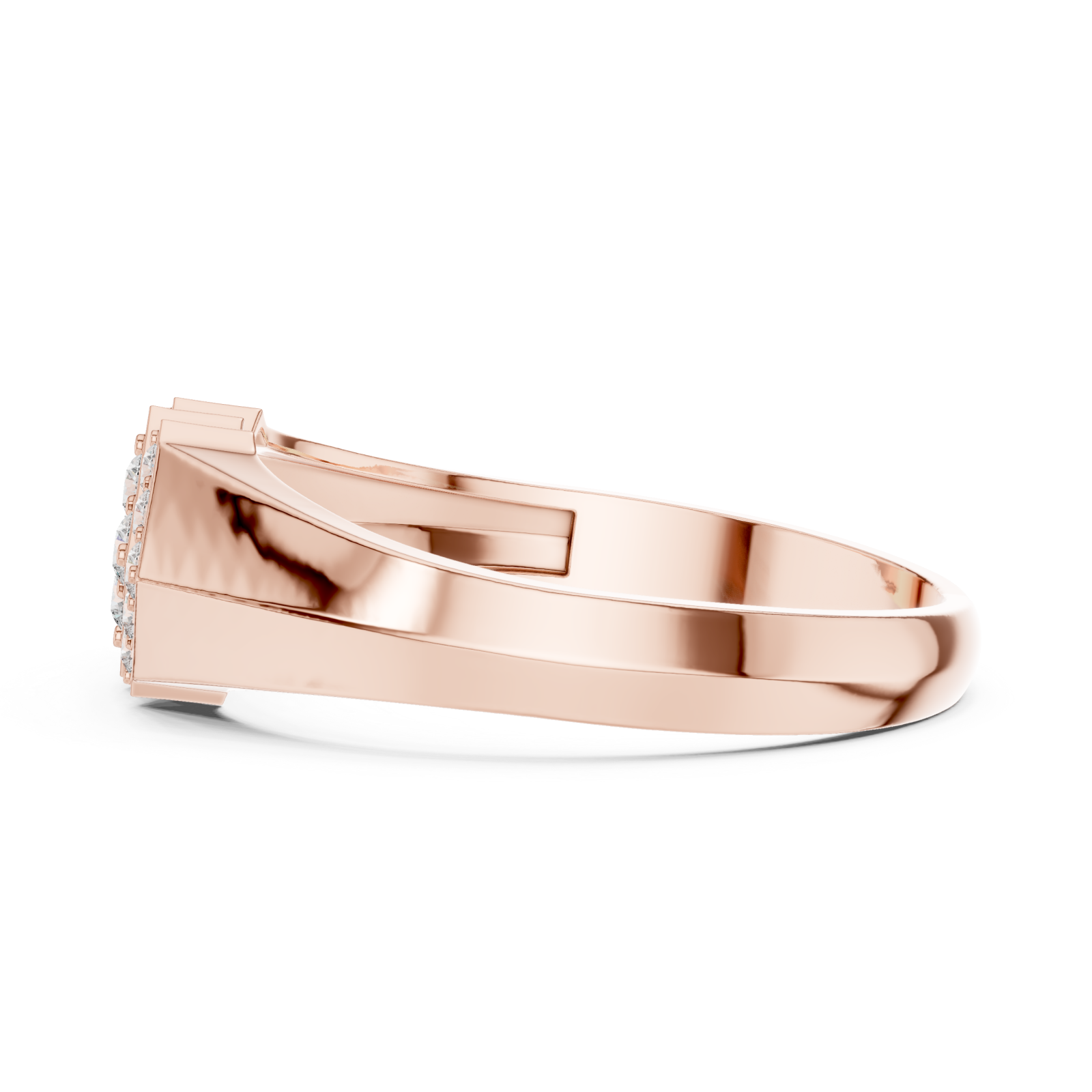  Rose Gold Glint Horizon Ring Side View