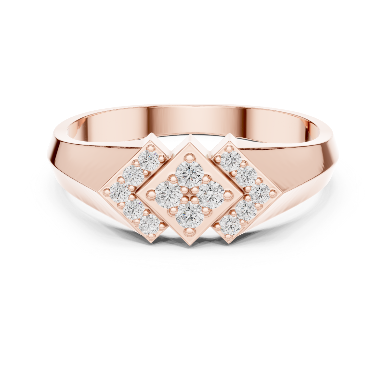  Rose Gold Glint Horizon Ring Front View
