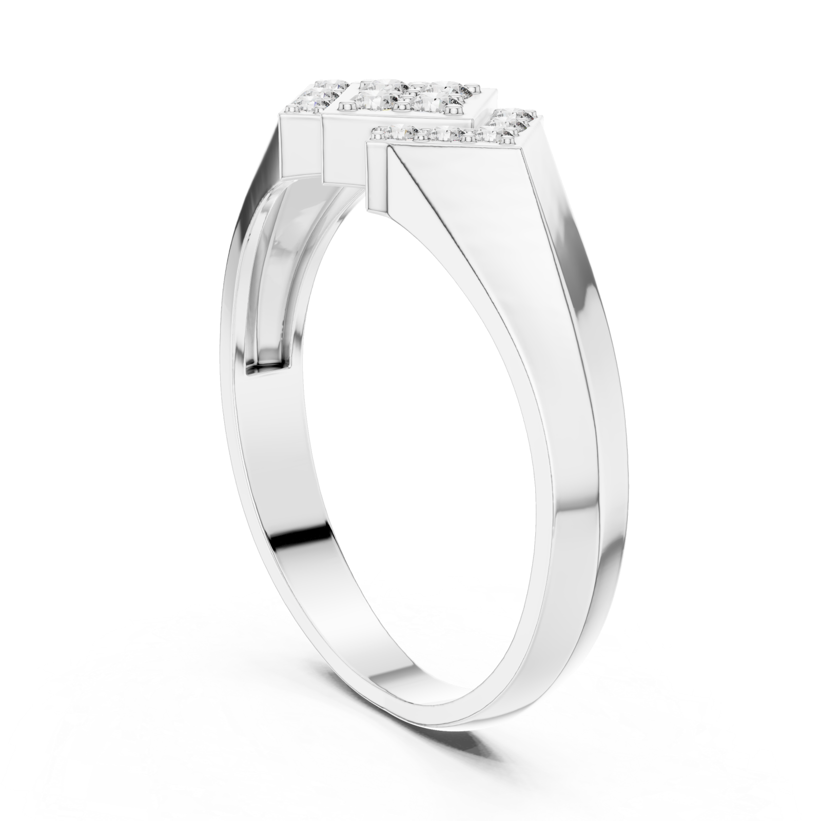  White Gold Glint Horizon Ring Left View
