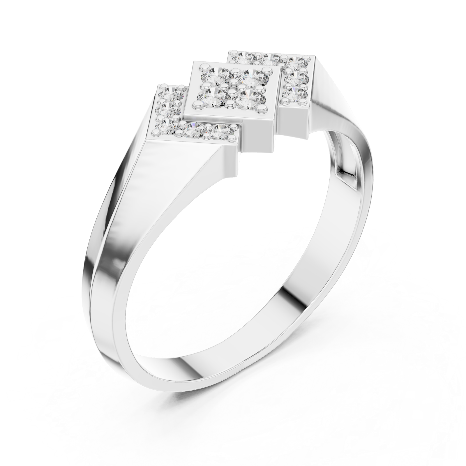  White Gold Glint Horizon Ring Right View