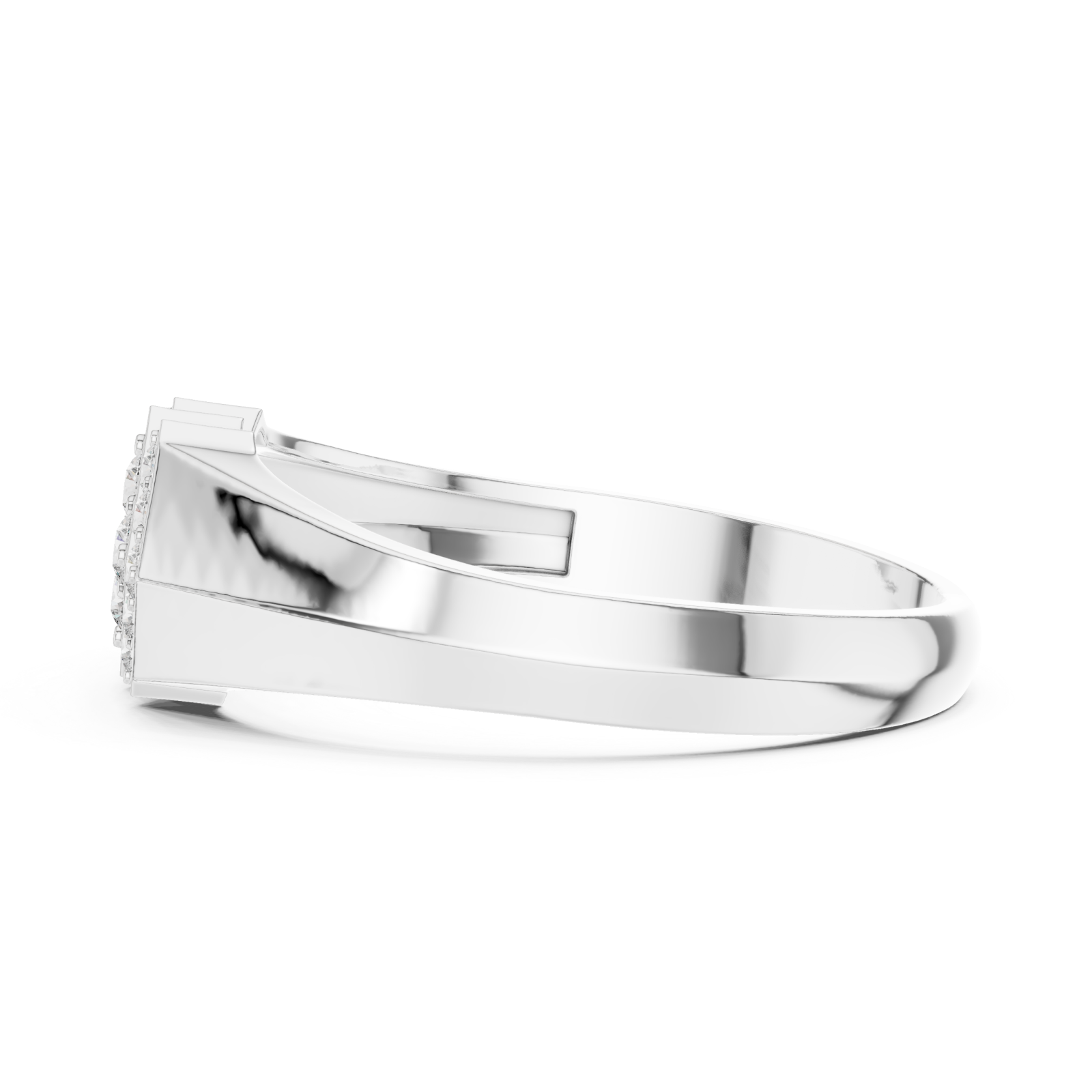  White Gold Glint Horizon Ring Side View