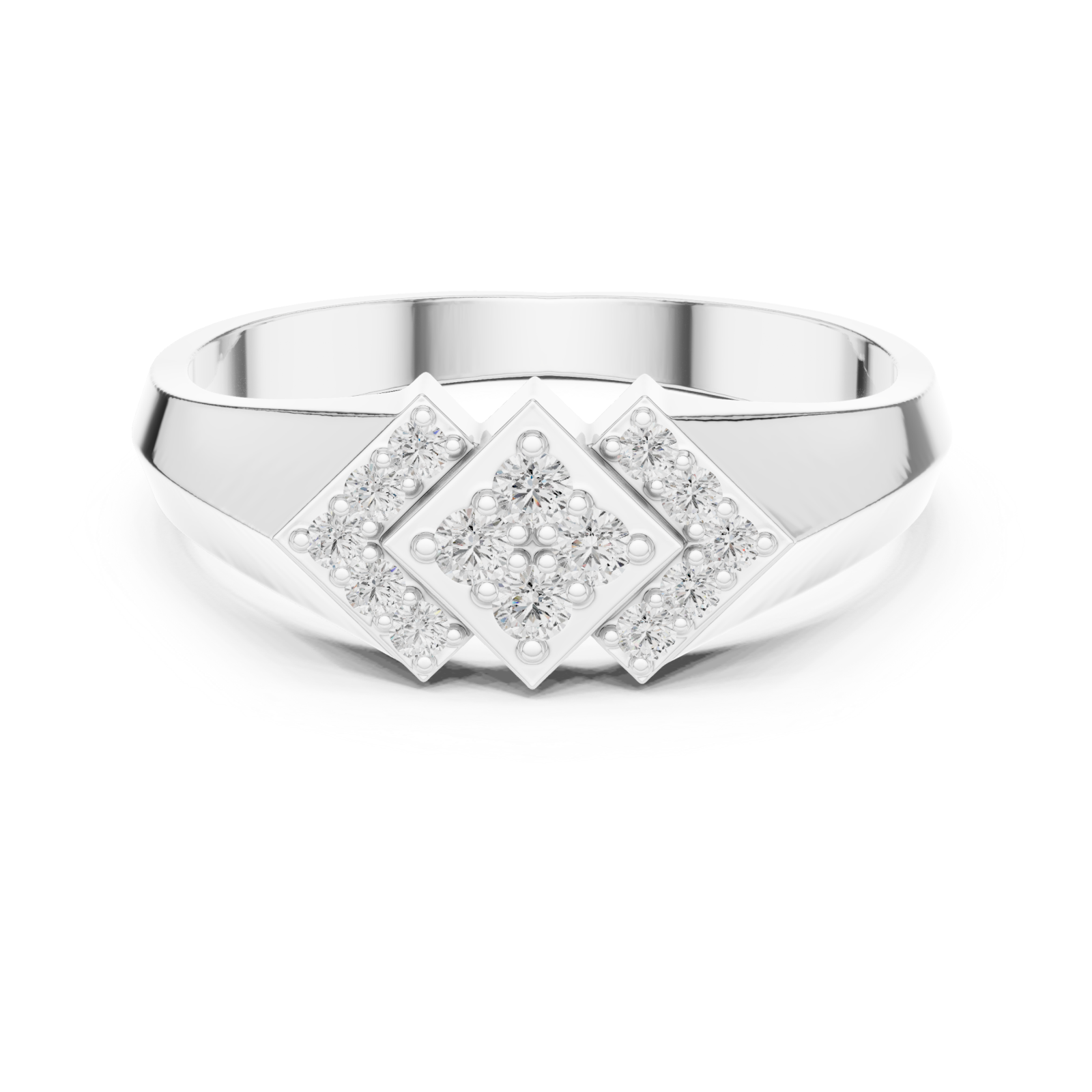  White Gold Glint Horizon Ring Front View