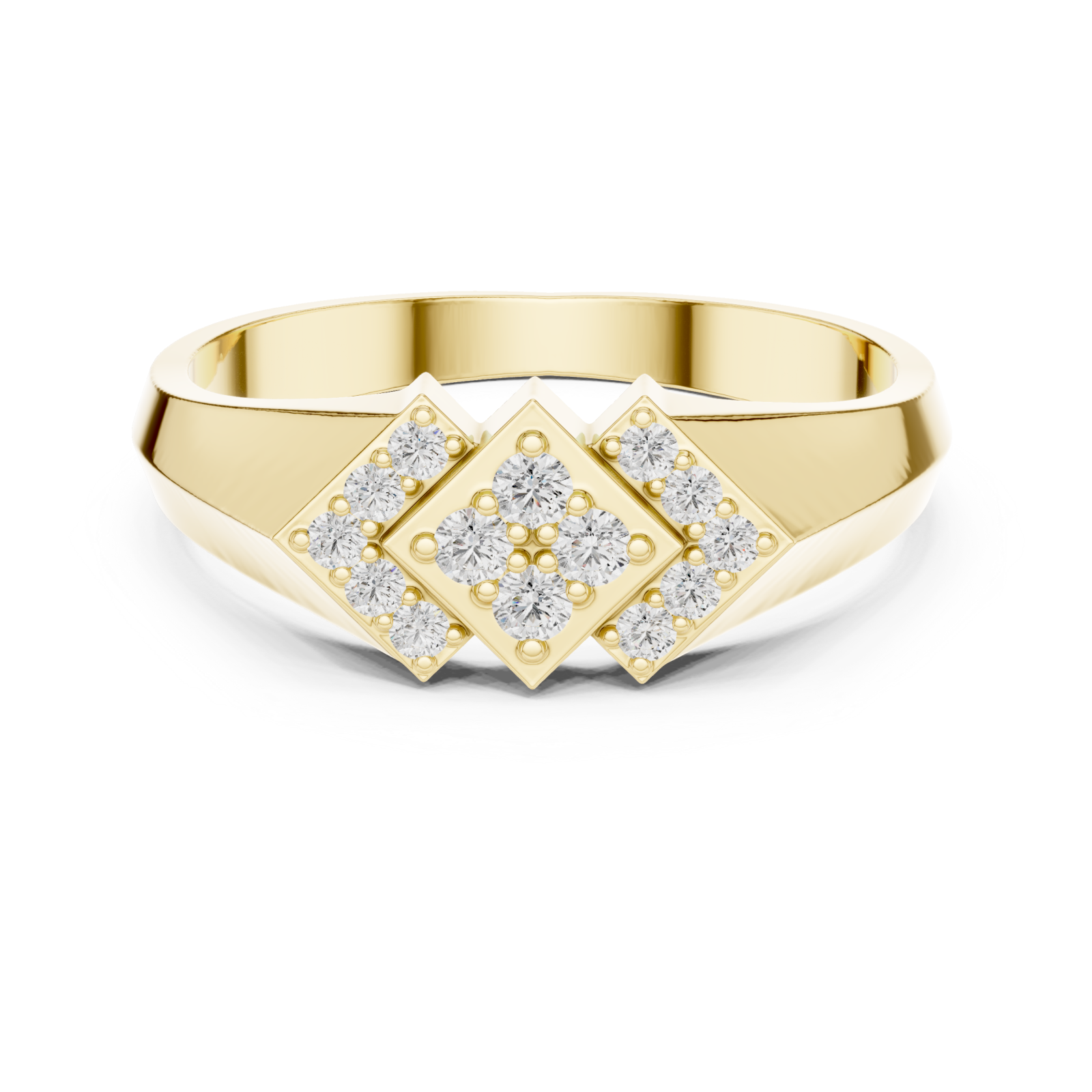  Gold Glint Horizon Ring Front View