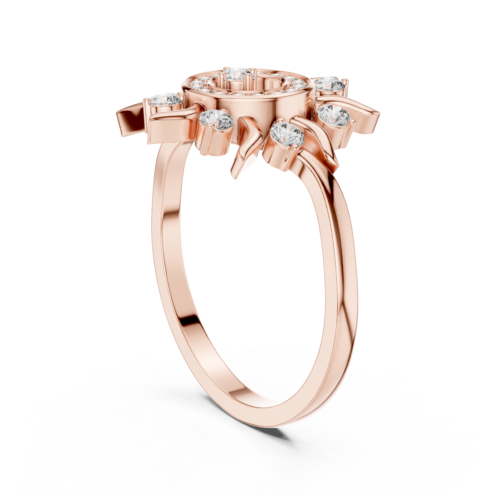  Rose Gold Solara Radiance Ring Left View