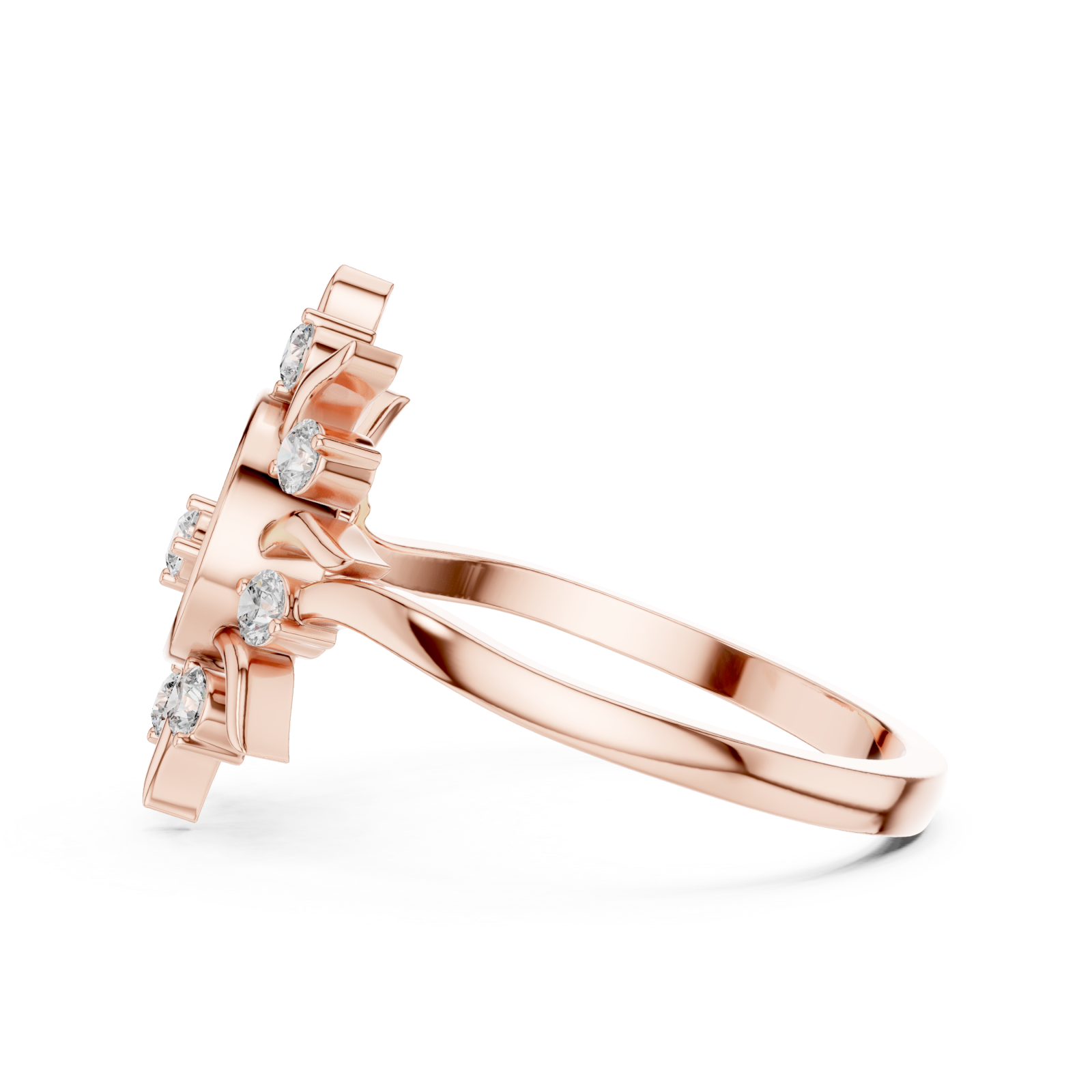  Rose Gold Solara Radiance Ring Side View