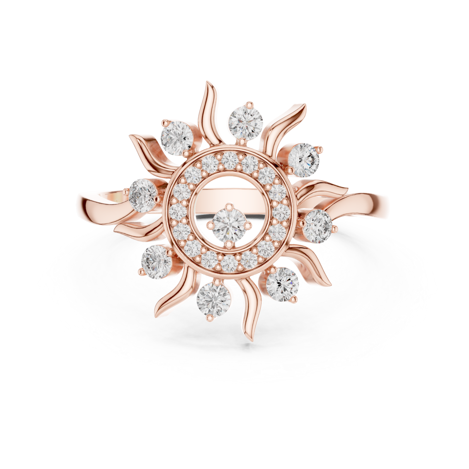  Rose Gold Solara Radiance Ring Front View