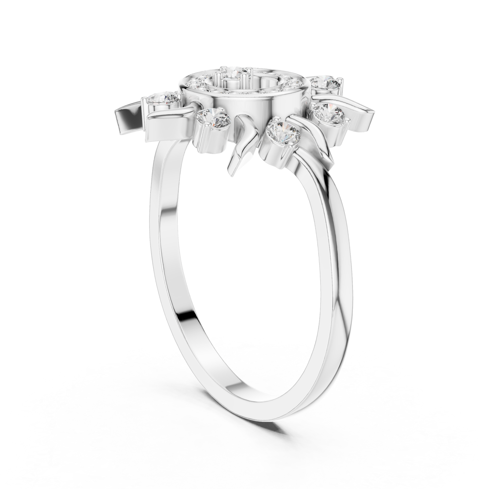  White Gold Solara Radiance Ring Left View