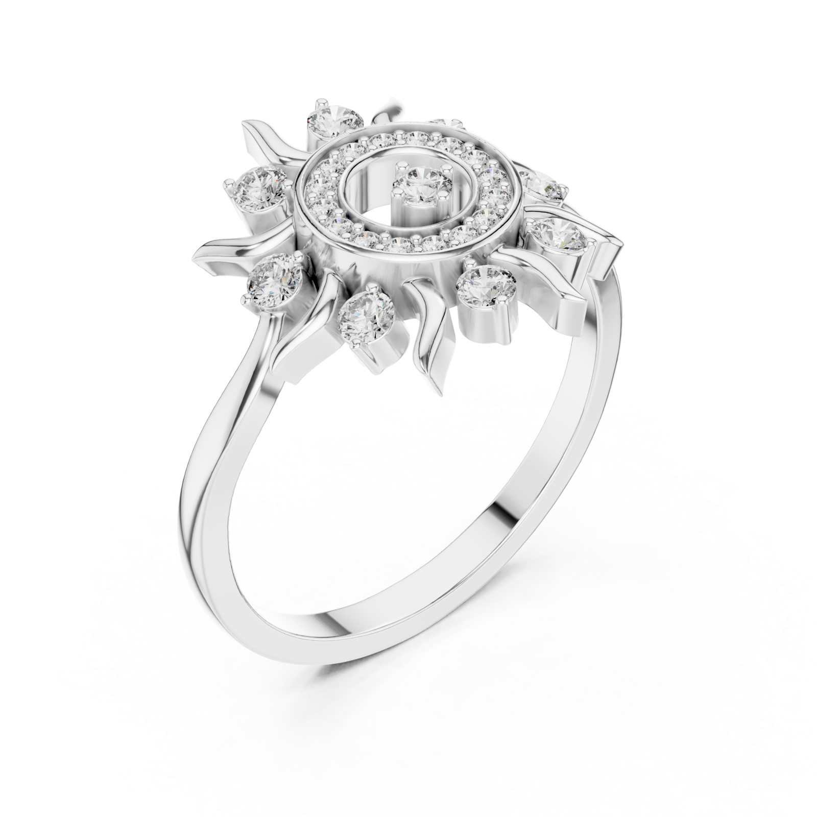  White Gold Solara Radiance Ring Right View