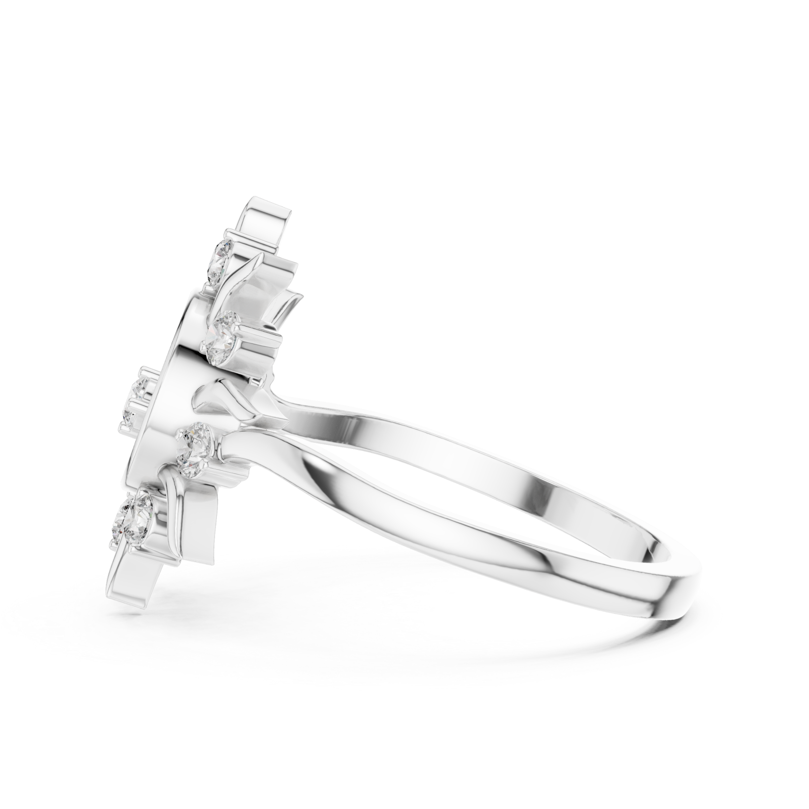  White Gold Solara Radiance Ring Side View