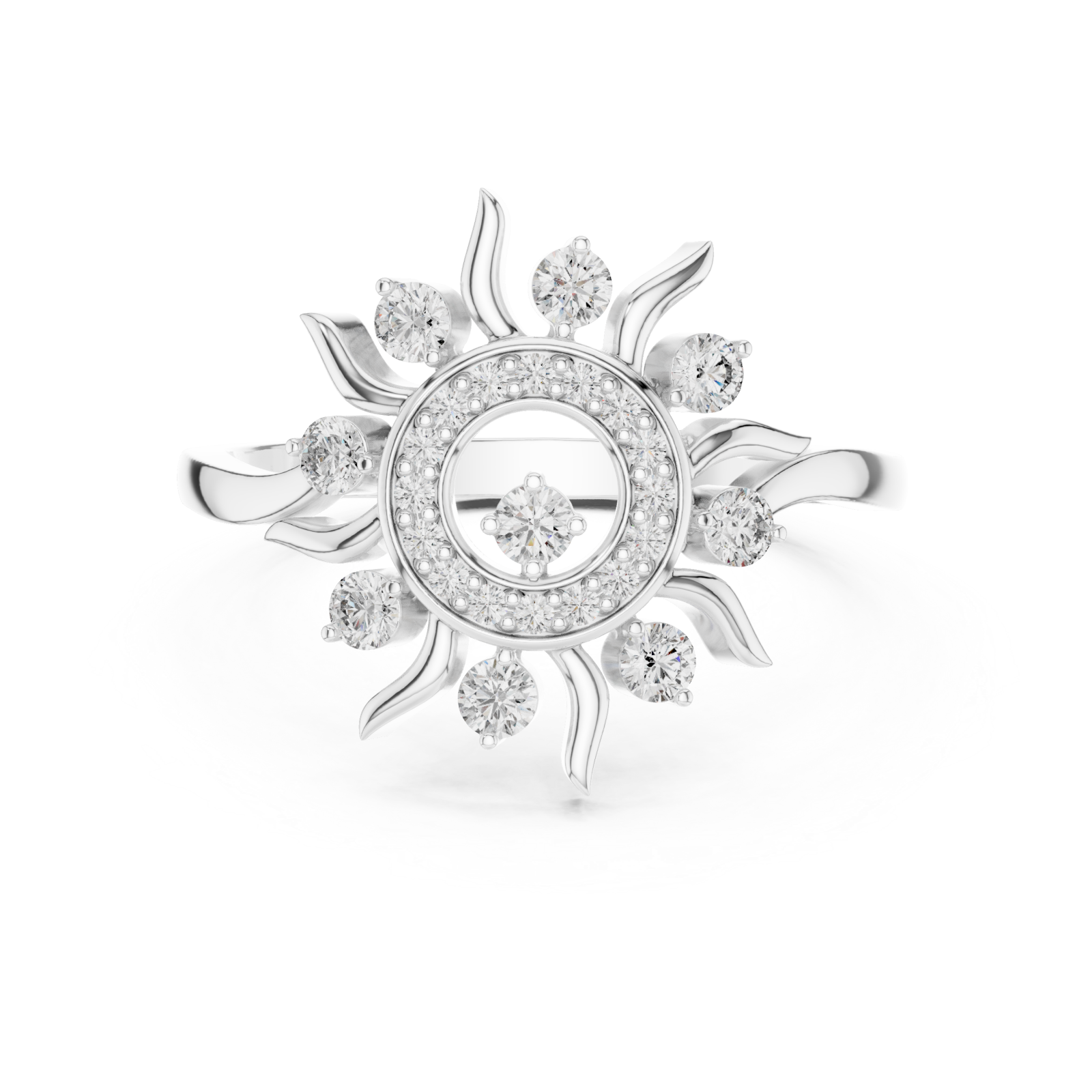  White Gold Solara Radiance Ring Front View