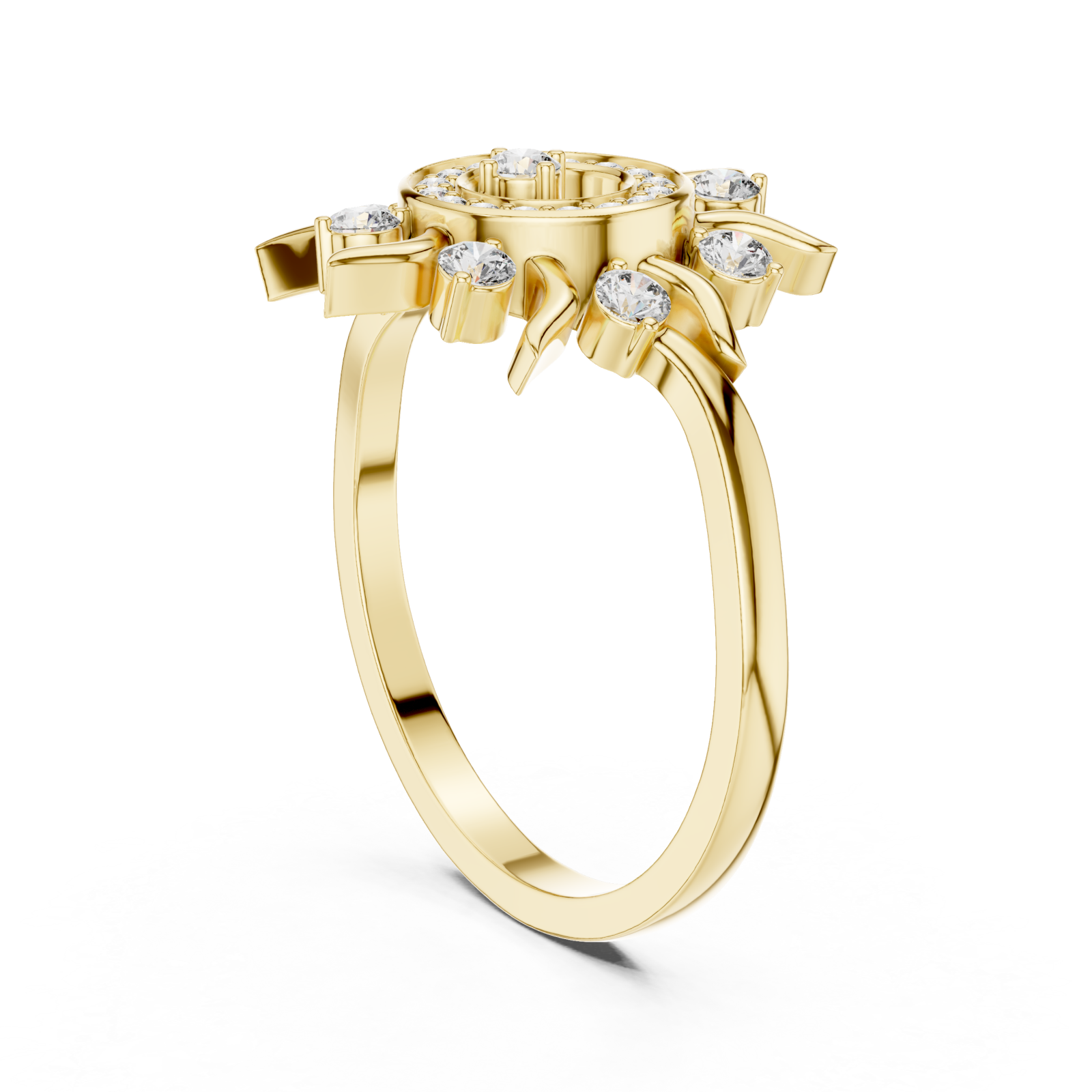  Gold Solara Radiance Ring Left View