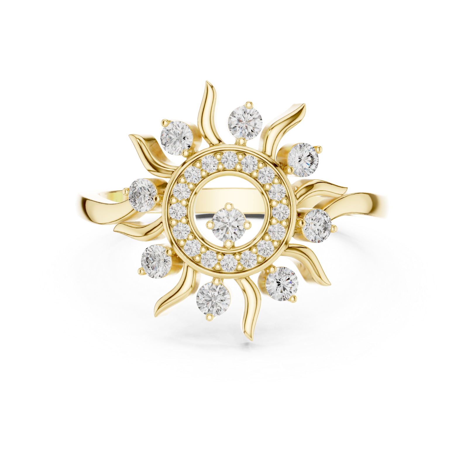  Gold Solara Radiance Ring Front View