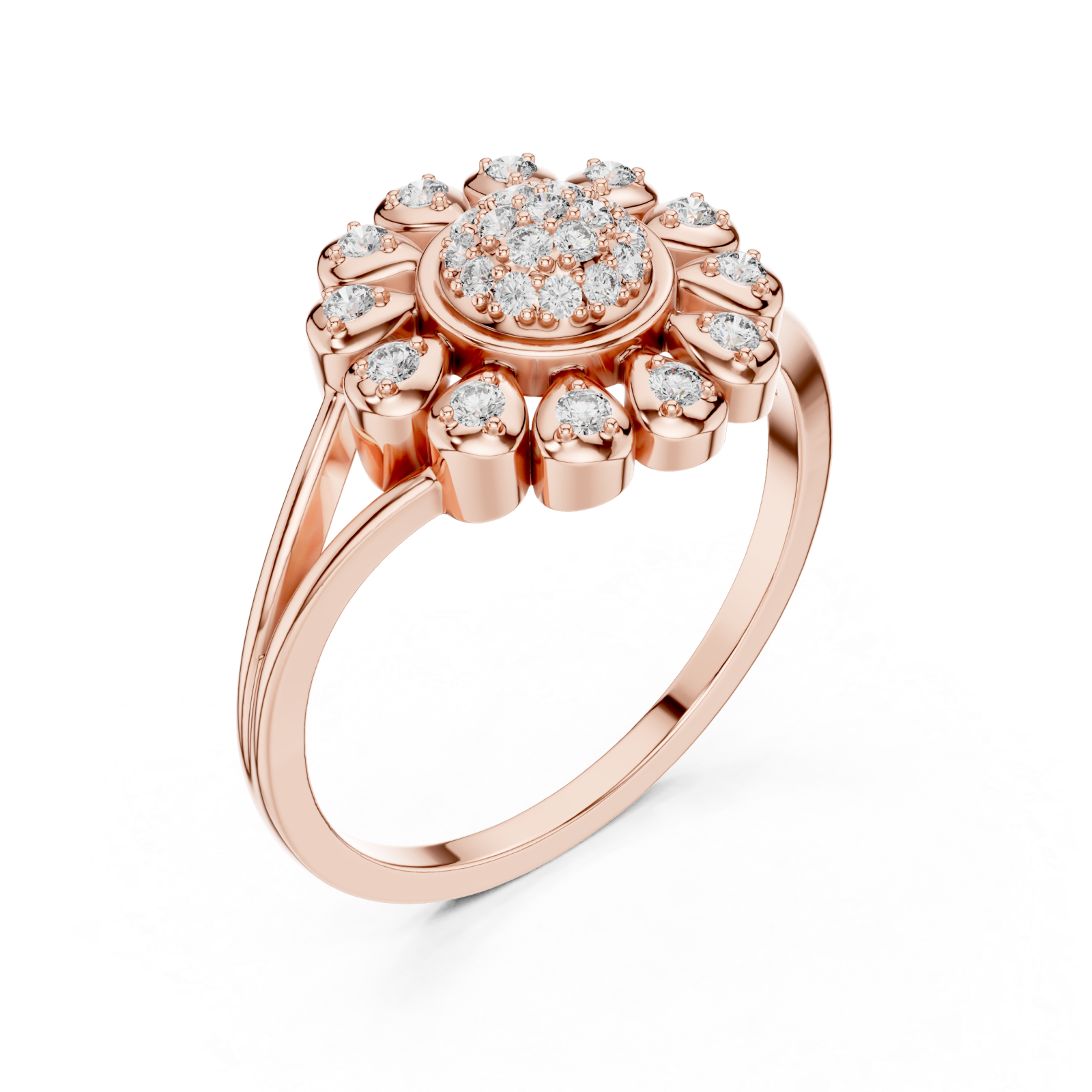 Rose Gold Celeste Halo Blossom Ring Right View