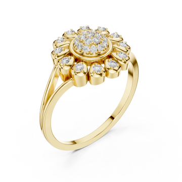 Gold Celeste Halo Blossom Ring Right View