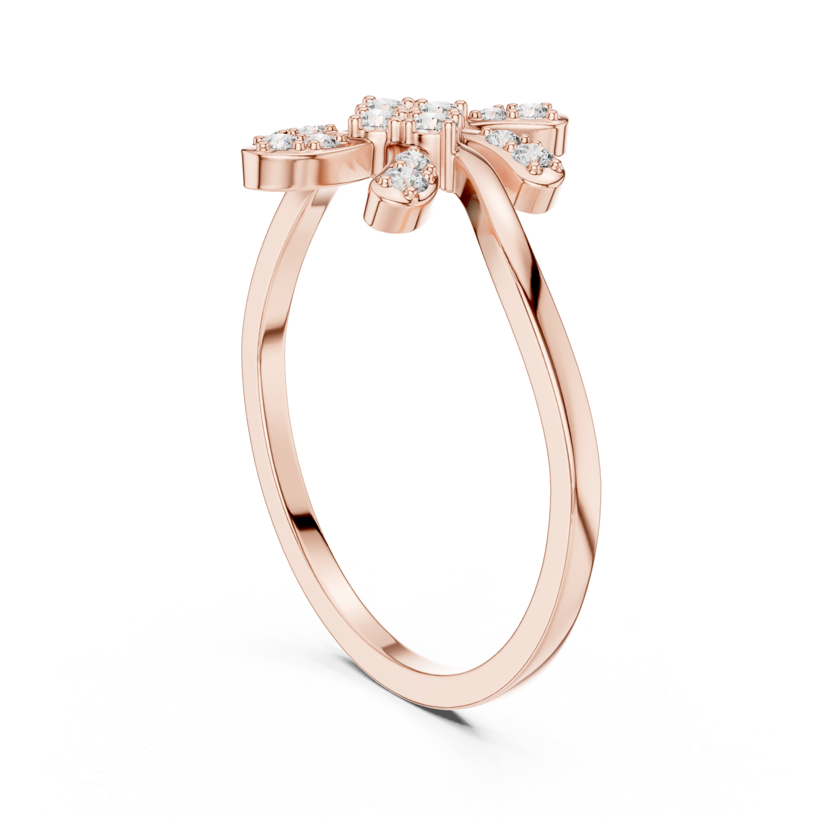  Rose Gold Elara Petal Ring Left View