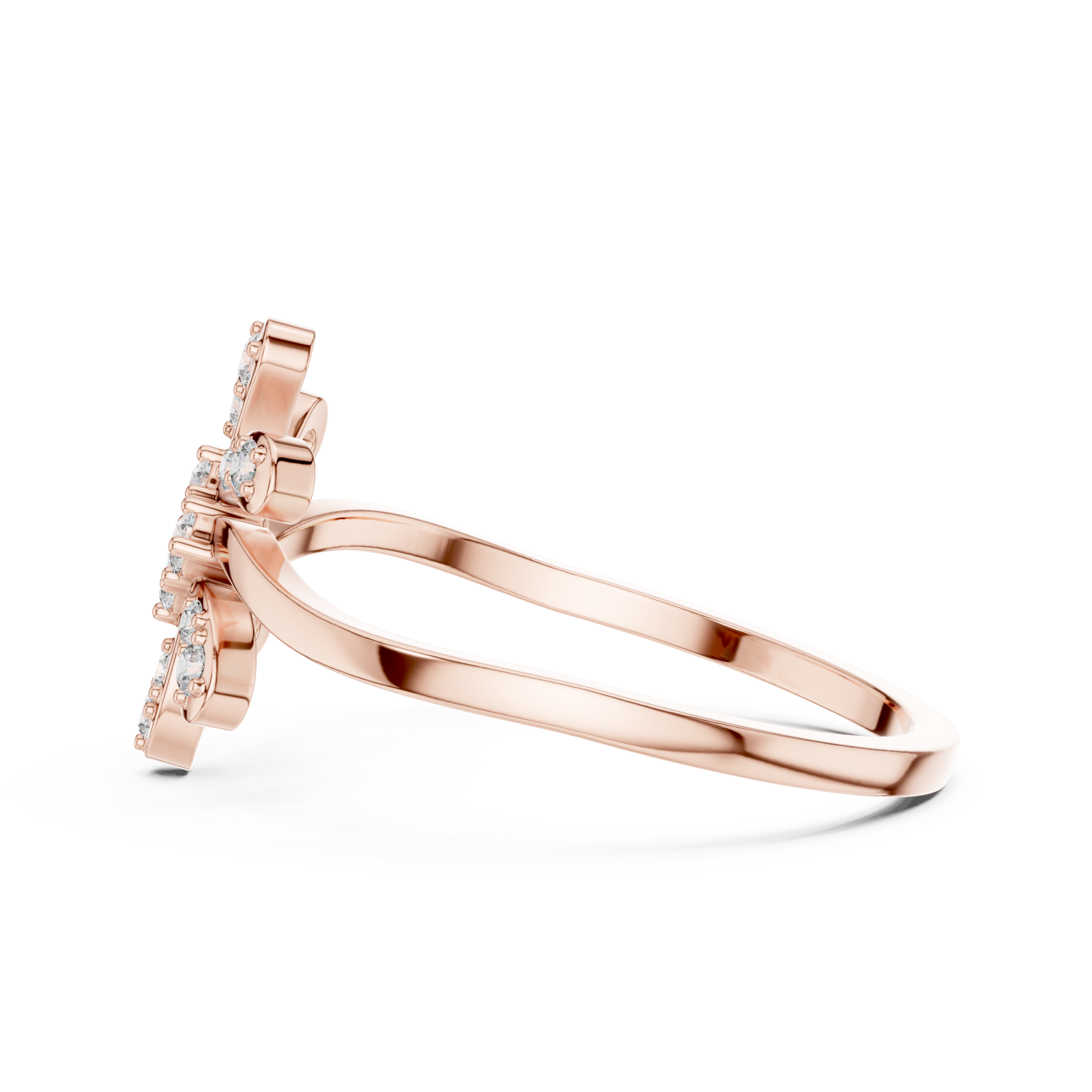  Rose Gold Elara Petal Ring Side View