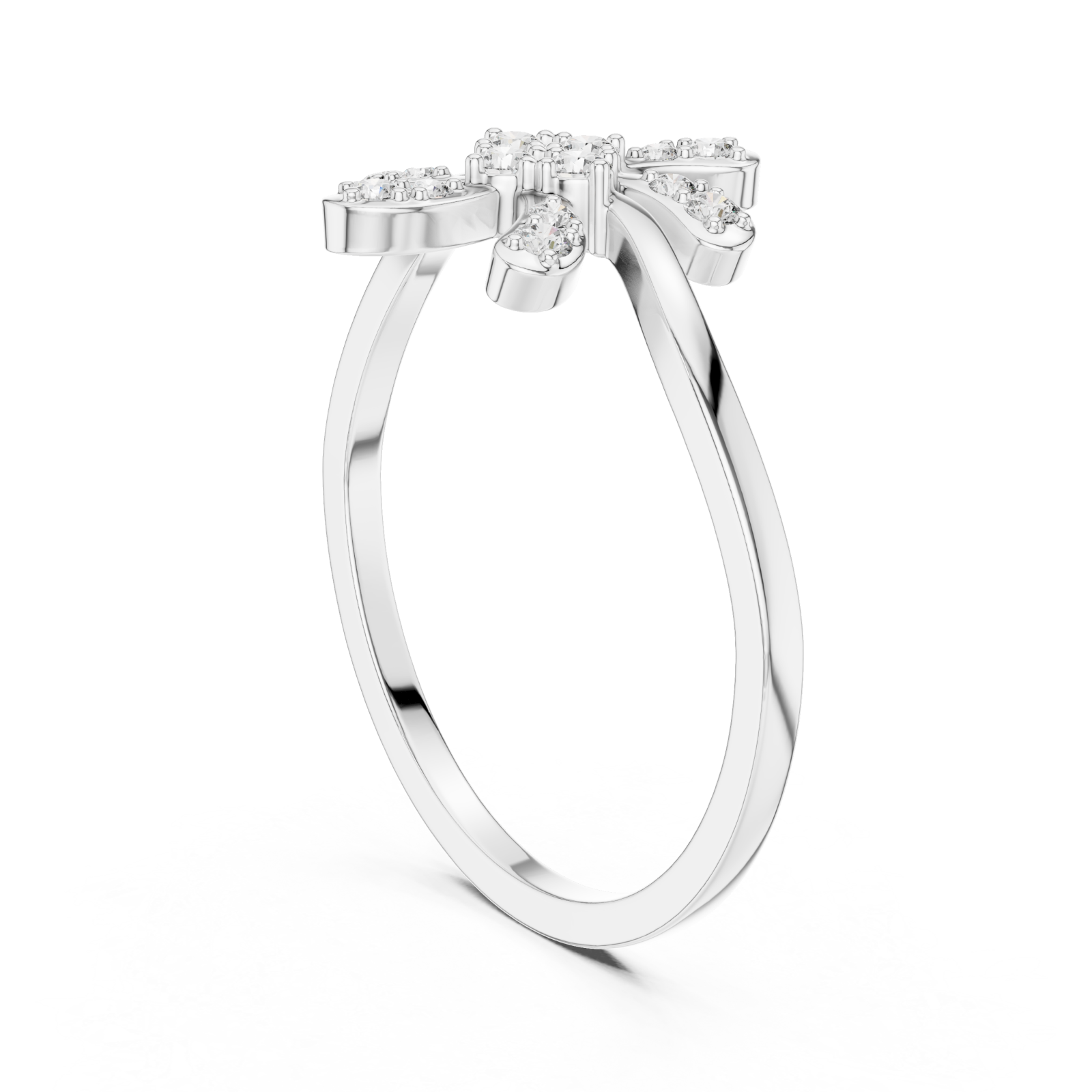  White Gold Elara Petal Ring Left View