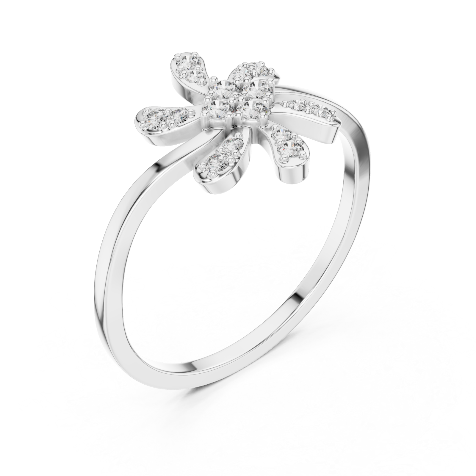  White Gold Elara Petal Ring Right View