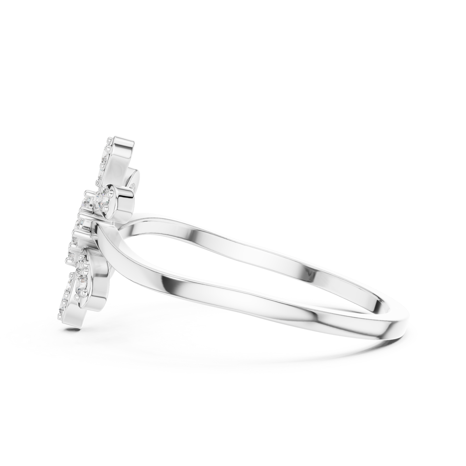  White Gold Elara Petal Ring Side View