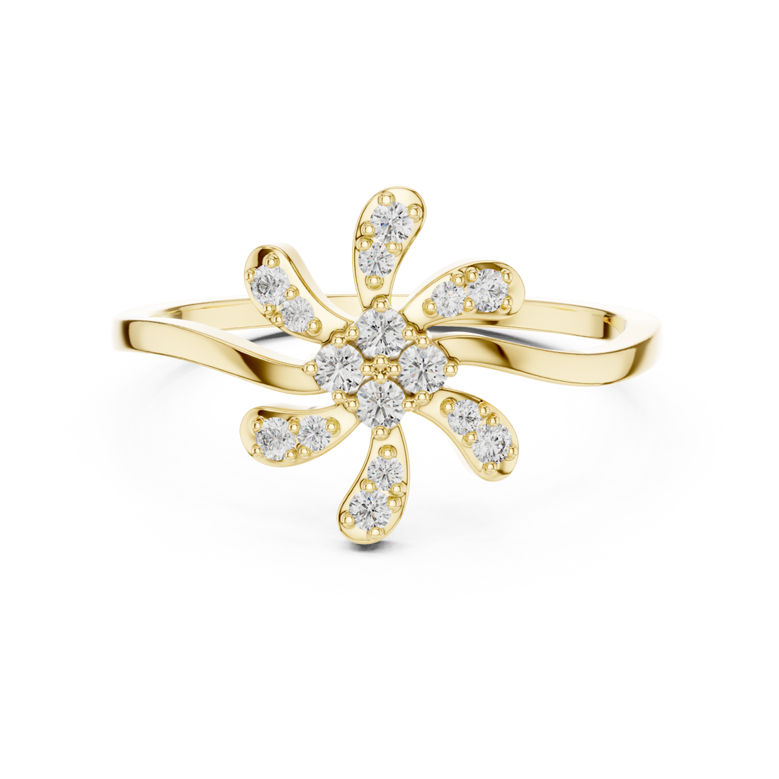 Gold Elara Petal Ring Right View