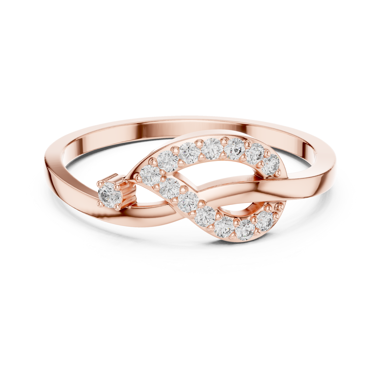  Rose Gold Twilight Grace Ring Front View