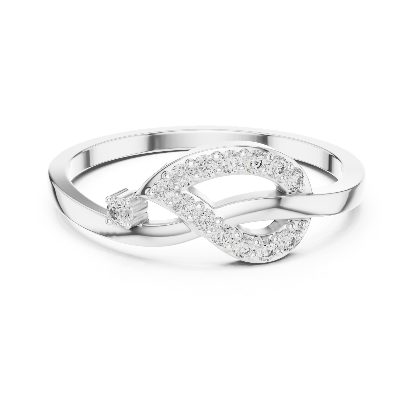 White Gold Twilight Grace Ring Front View