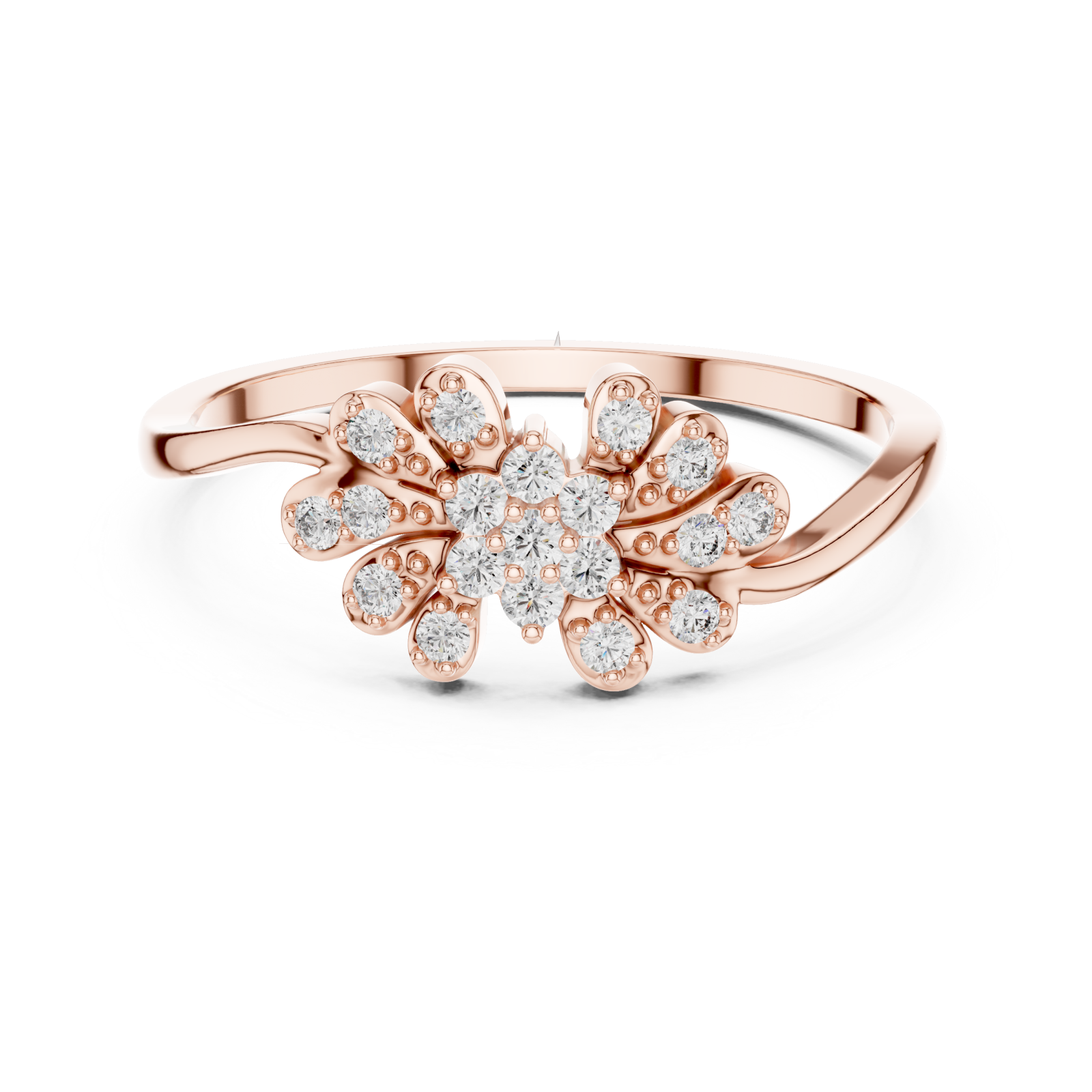 Rose Gold Petal Dream Ring Front View