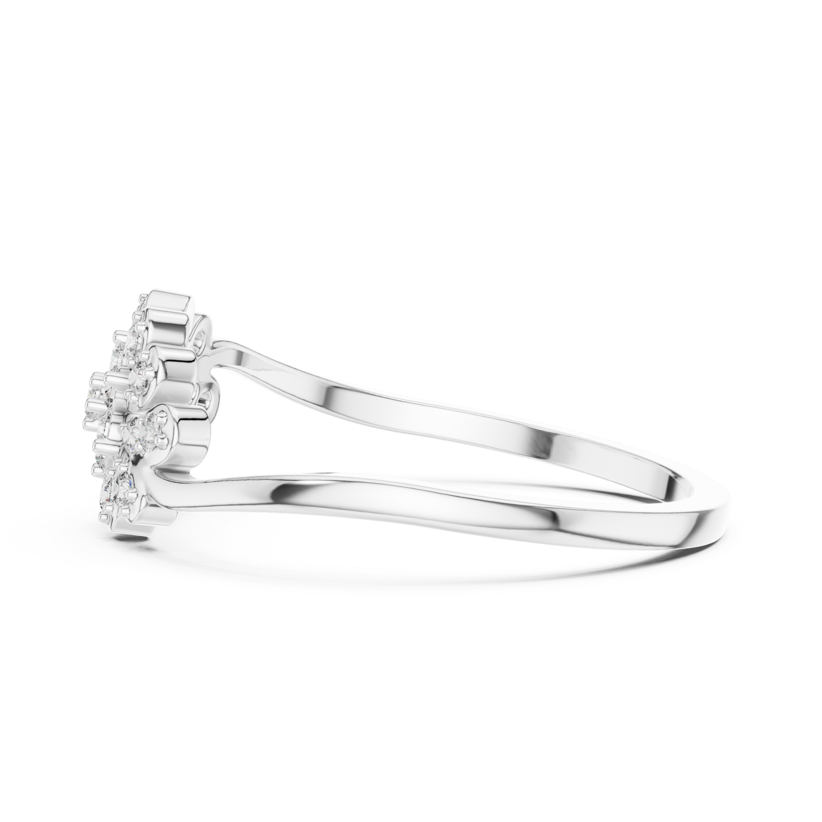  White Gold Petal Dream Ring Side View