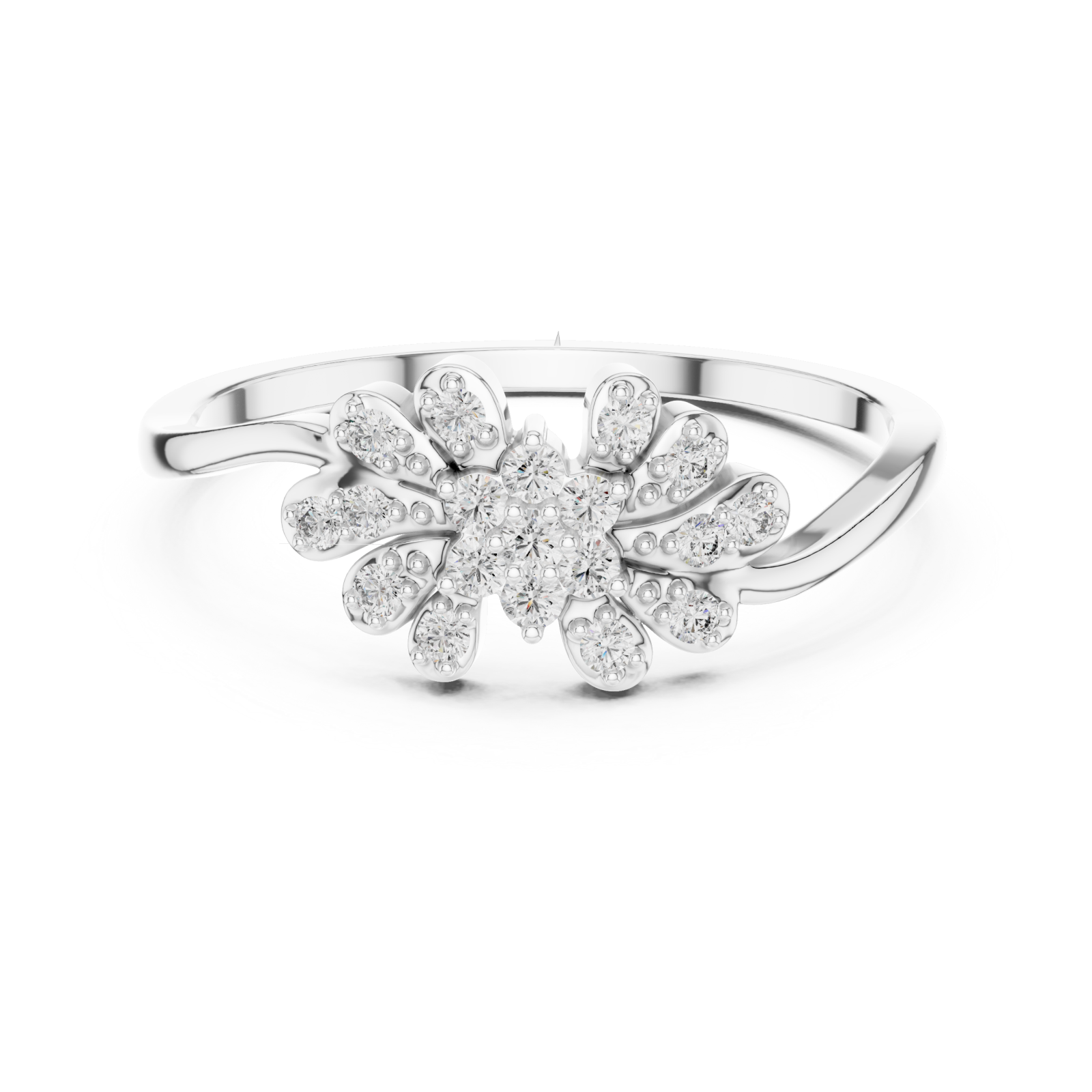  White Gold Petal Dream Ring Front View