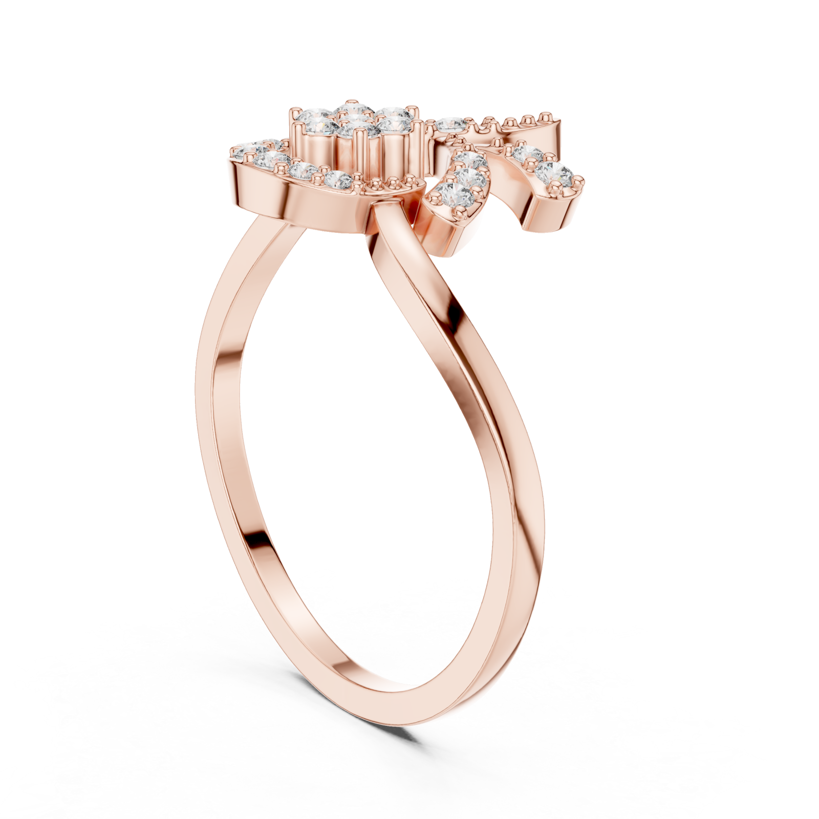  Rose Gold Willow Embrace Ring Left View