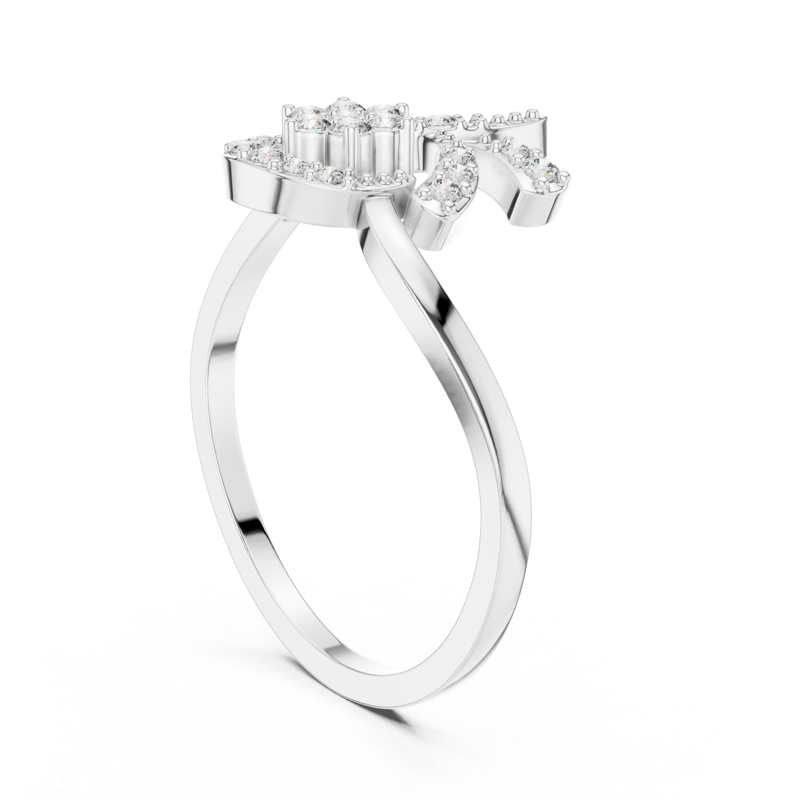  White Gold Willow Embrace Ring Left View
