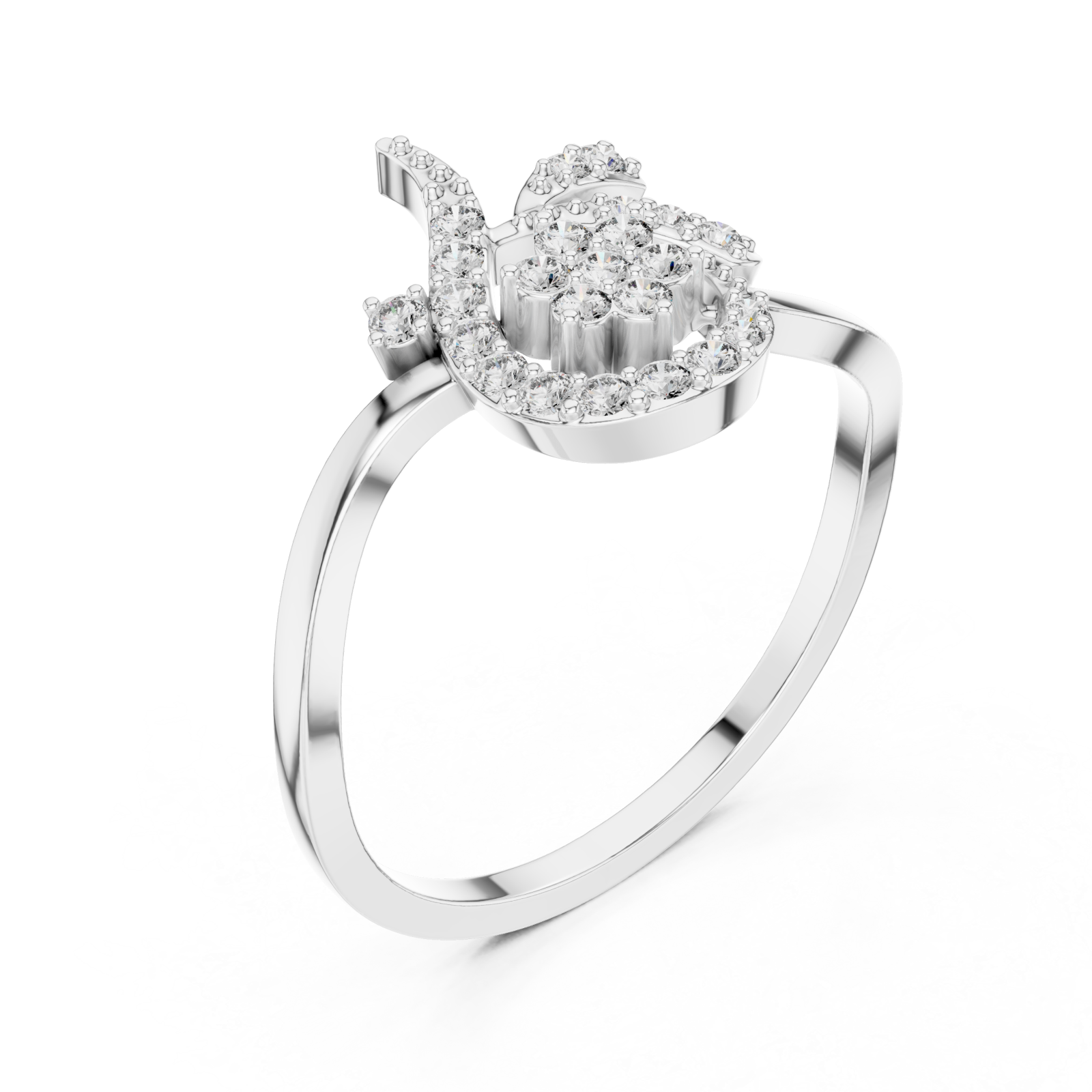  White Gold Willow Embrace Ring Right View