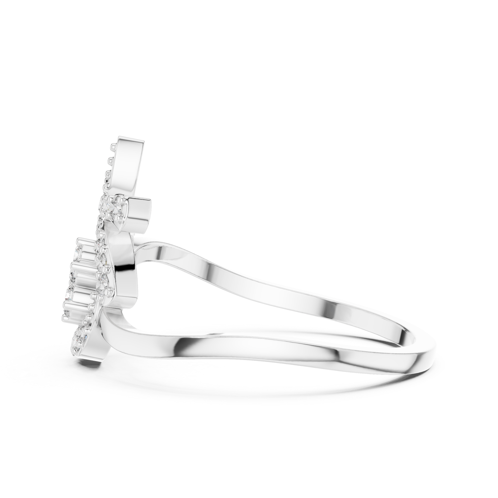  White Gold Willow Embrace Ring Side View