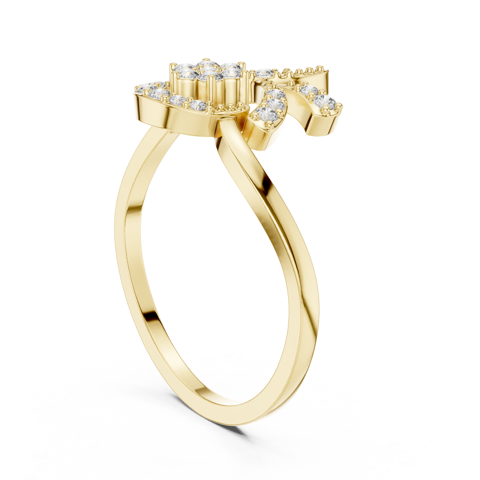  Gold Willow Embrace Ring Left View