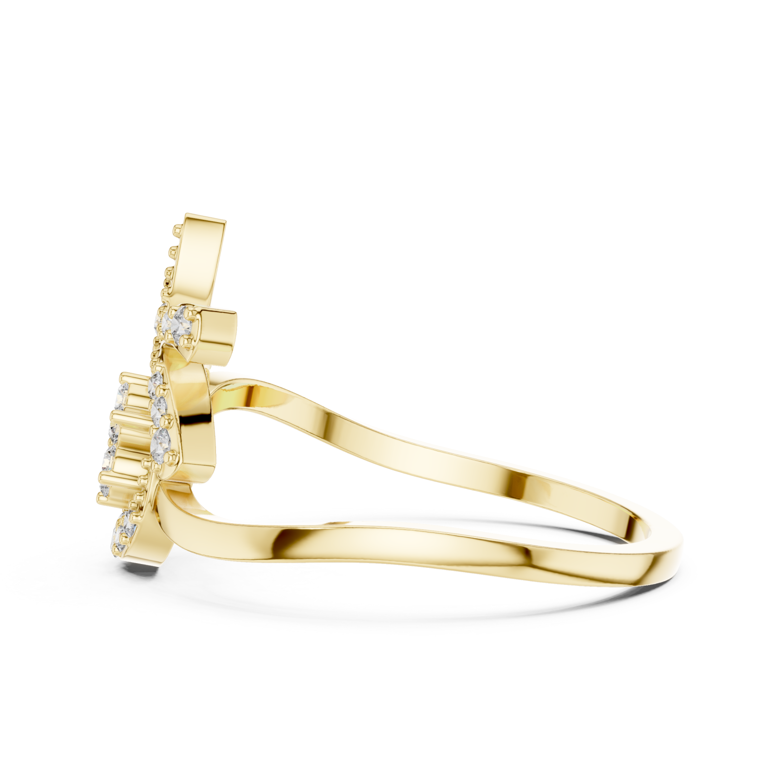  Gold Willow Embrace Ring Side View