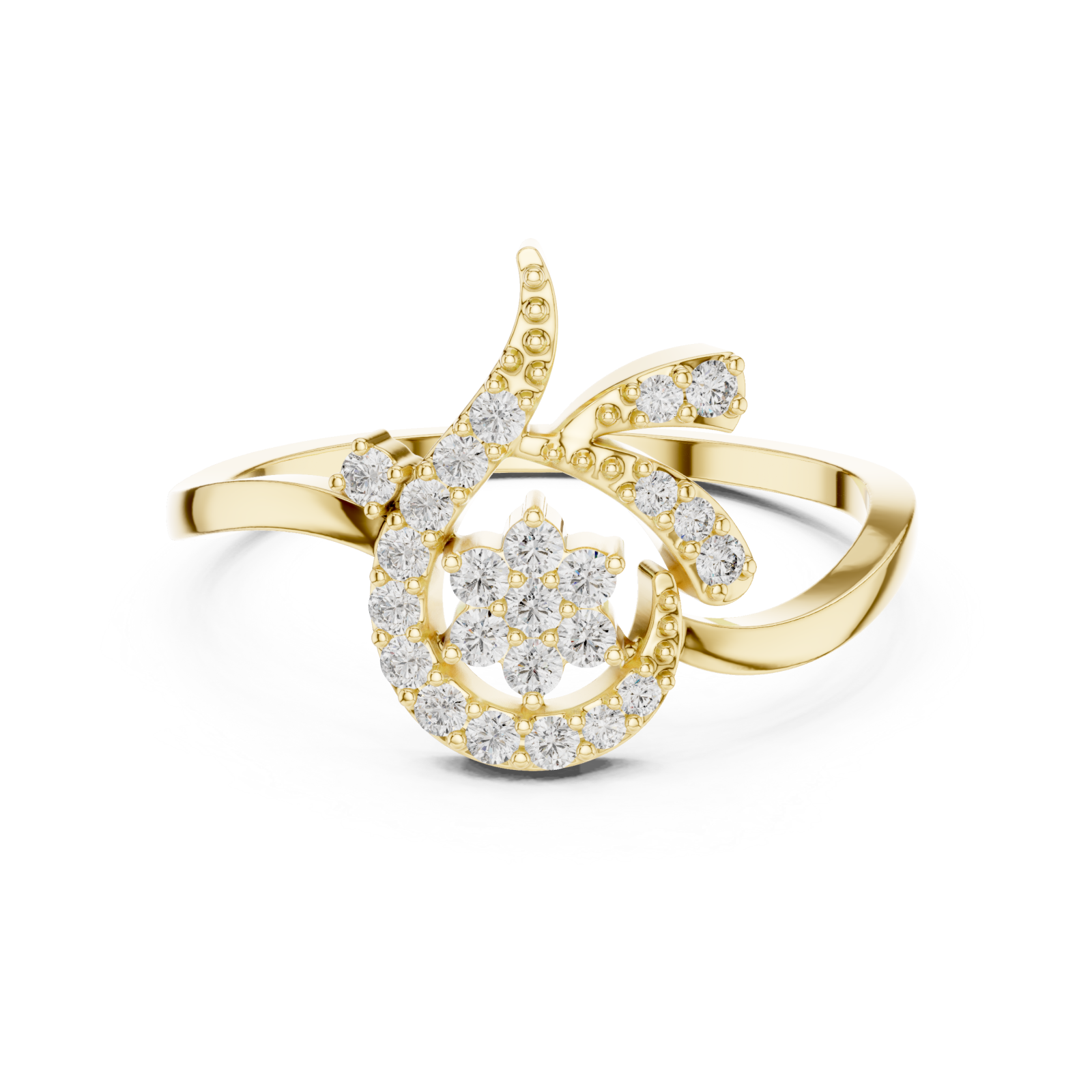  Gold Willow Embrace Ring Front View