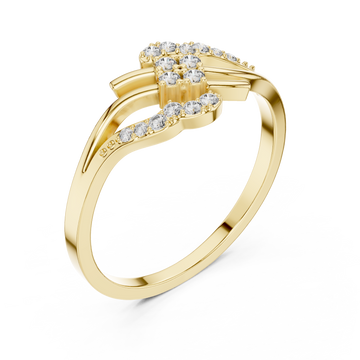 Gold Floral Crest Statement Ring Right View