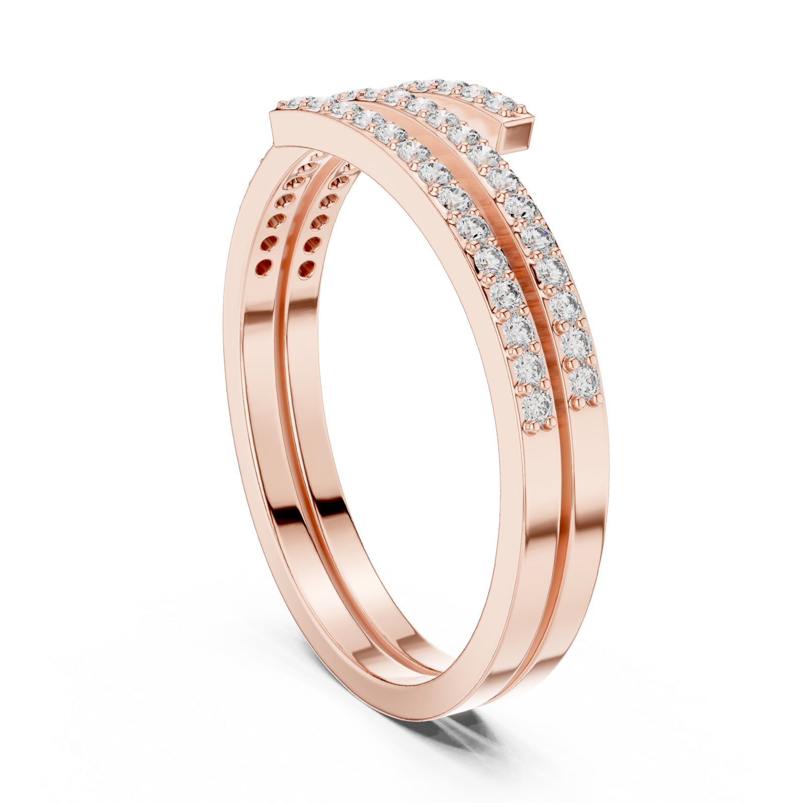  Rose Gold Twilight Glide Ring Left View