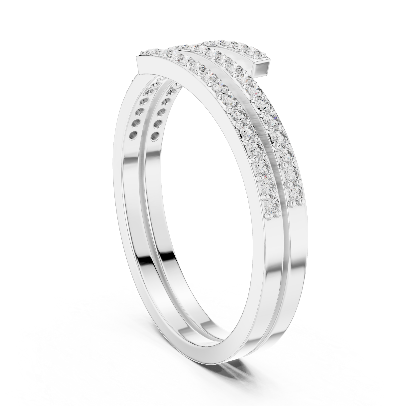  White Gold Twilight Glide Ring Left View