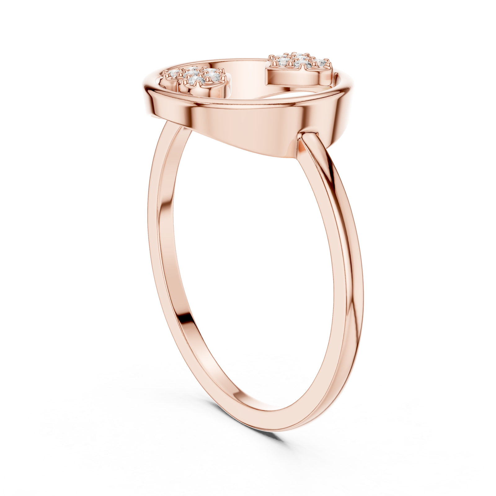  Rose Gold Elysian Embrace Ring Left View